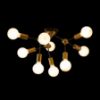 ARTEMIA 9 mennyezeti lámpa fekete szálcsiszolt sárgaréz 230V LED E27 9x15W