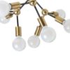 ARTEMIA 9 mennyezeti lámpa fekete szálcsiszolt sárgaréz 230V LED E27 9x15W