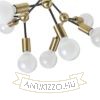 ARTEMIA 9 mennyezeti lámpa fekete szálcsiszolt sárgaréz 230V LED E27 9x15W
