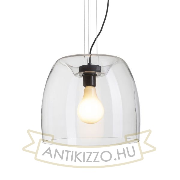 ORLANDO 35 függő lámpa tiszta üveg/fekete 230V LED E27 24W