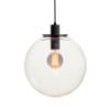 BOULDER 30 függő lámpa tiszta üveg/fekete 230V LED E27 15W