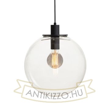 BOULDER 30 függő lámpa tiszta üveg/fekete 230V LED E27 15W