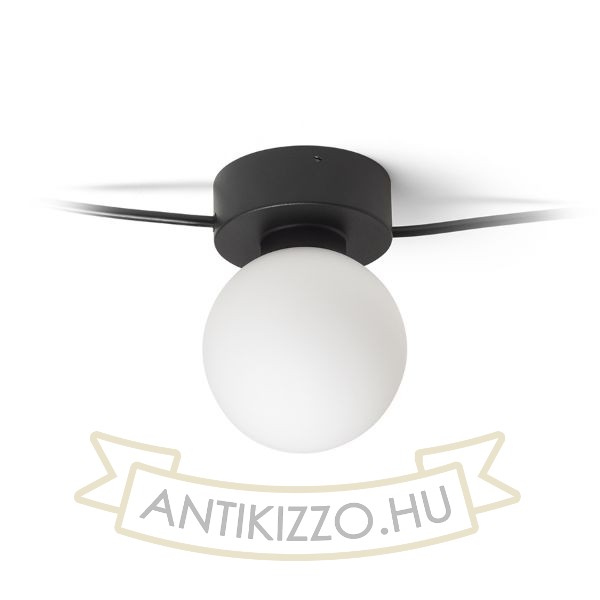 VELA V mennyezeti lámpa fekete opál üveg 230V LED G9 5x6W