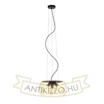 AMANDA függő lámpa matt fekete borostyánsárga üveg 230V LED E27 3x15W