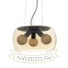 AMANDA függő lámpa matt fekete borostyánsárga üveg 230V LED E27 3x15W