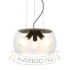 AMANDA függő lámpa matt fekete tiszta üveg 230V LED E27 3x15W