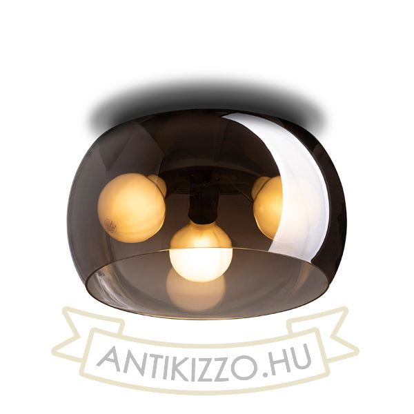 AMANDA mennyezeti lámpa matt fekete füstös üveg 230V LED E27 3x15W
