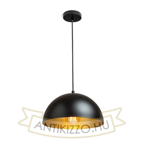GLADYS 30 függő lámpa fekete/aranysárga  230V LED E27 15W