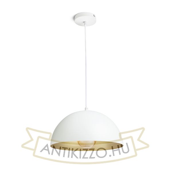 GLADYS 30 függő lámpa fehér/aranysárga  230V LED E27 15W