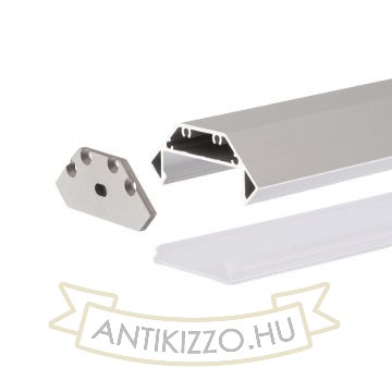 LED PROFILE J felületre szerelhető 1m eloxált alumínium/matt akrilát 