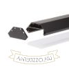 LED PROFILE J felületre szerelhető 1m fekete matt akrilát/alumínium 
