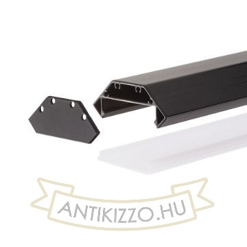 LED PROFILE J felületre szerelhető 1m fekete matt akrilát/alumínium 