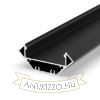LED PROFILE J felületre szerelhető 1m fekete matt akrilát/alumínium 