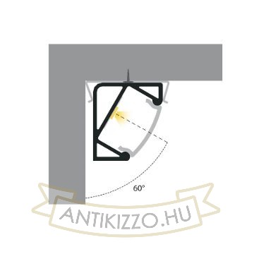 LED PROFILE I 30/60 felületre szerelhető 1m eloxált alumínium/matt akrilát 