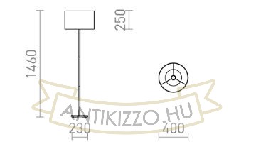 NYC/RON 40/25 állólámpa  Monaco petróleum kék/ezüst PVC/króm 230V LED E27 15W