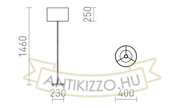 NYC/RON 40/25 állólámpa  Monaco petróleum kék/ezüst PVC/króm 230V LED E27 15W
