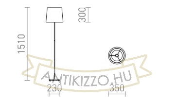 NYC/CONNY 35 állólámpa  Monaco petróleum kék/ezüst PVC/króm 230V LED E27 15W