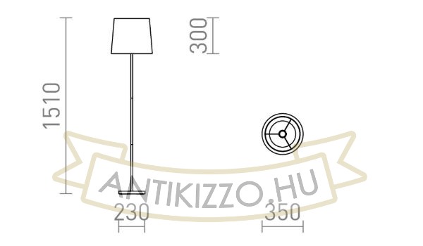 NYC/CONNY 35 állólámpa  Monaco petróleum kék/ezüst PVC/króm 230V LED E27 15W