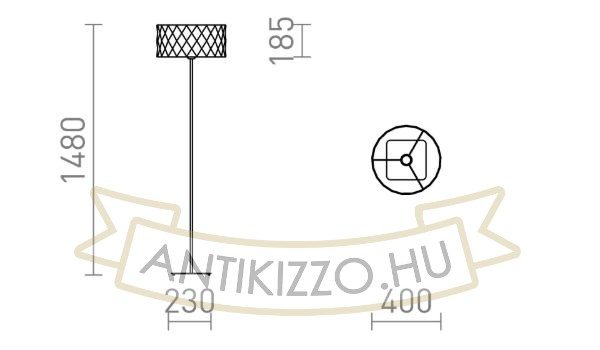 CORTINA/JAKARANDA állólámpa fehér/fekete textil/fém 230V LED E27 15W