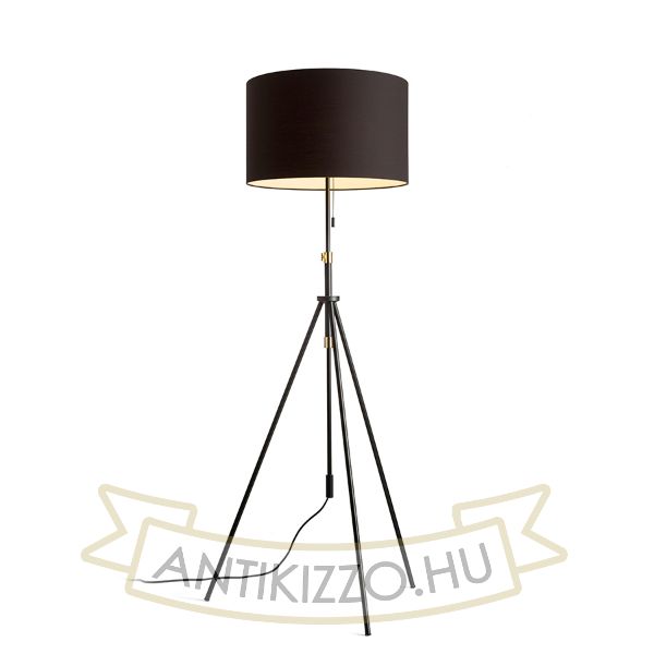 LUTON/RON 55 állólámpa  Polycotton fekete/fekete/fém 230V LED E27 15W