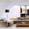 LUTON/RON 55 állólámpa  Polycotton fekete/fekete/fém 230V LED E27 15W