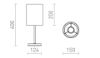 NYC/RON 15/20 asztali lámpa  Polycotton fekete/nikkel 230V LED E27 15W