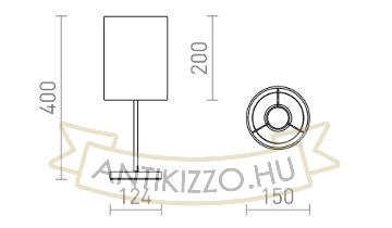 NYC/RON 15/20 asztali lámpa  Polycotton fekete/króm 230V LED E27 15W