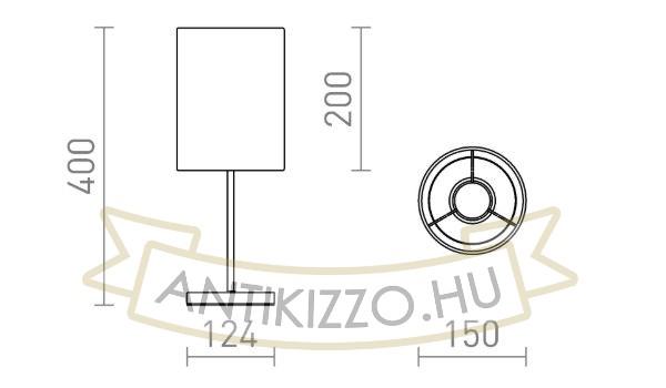 NYC/RON 15/20 asztali lámpa  Polycotton fehér/nikkel 230V LED E27 15W