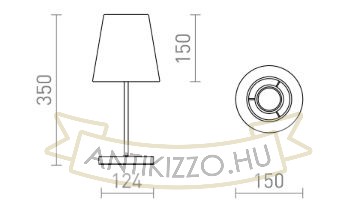 NYC/CONNY 15/15 asztali lámpa  Polycotton fehér/króm 230V LED E27 11W