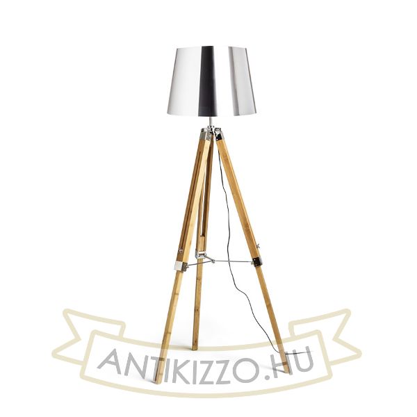 ALVIS/ILUSION állólámpa  krómozott fólia/bambusz 230V LED E27 15W