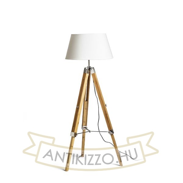 ALVIS/AMBITUS 46 állólámpa fehér bambusz/króm 230V LED E27 15W