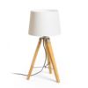 ALVIS/AMBITUS 30 asztali lámpa  Polycotton fehér/bambusz 230V LED E27 15W