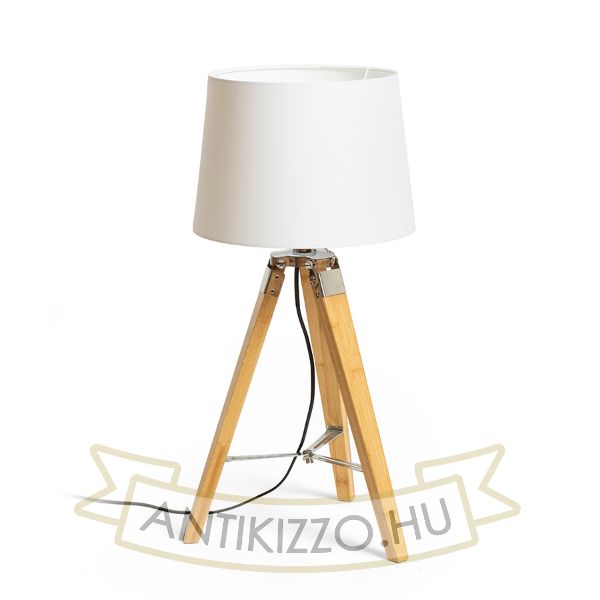ALVIS/AMBITUS 30 asztali lámpa  Polycotton fehér/bambusz 230V LED E27 15W