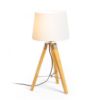 ALVIS/AMBITUS 30 asztali lámpa  Polycotton fehér/bambusz 230V LED E27 15W