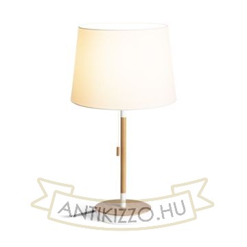 KEITH/AMBITUS 30 asztali lámpa USB-vel  Polycotton fehér/bükk 230V LED E27 15W
