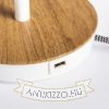 KEITH/AMBITUS 30 asztali lámpa USB-vel  Polycotton fehér/bükk 230V LED E27 15W