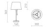 KEITH/AMBITUS 30 asztali lámpa USB-vel  Polycotton fehér/bükk 230V LED E27 15W