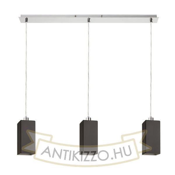 LIZ III 80 függő lámpa fekete üveg/matt nikkel 230V LED E27 3x15W