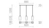 LIZ III 80 függő lámpa  opál üveg/króm 230V LED E27 3x15W