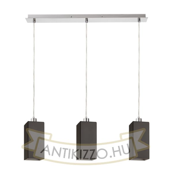 LIZ III 60 függő lámpa fekete üveg/matt nikkel 230V LED E27 3x15W