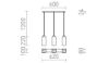 LIZ III 60 függő lámpa  opál üveg/matt nikkel 230V LED E27 3x15W