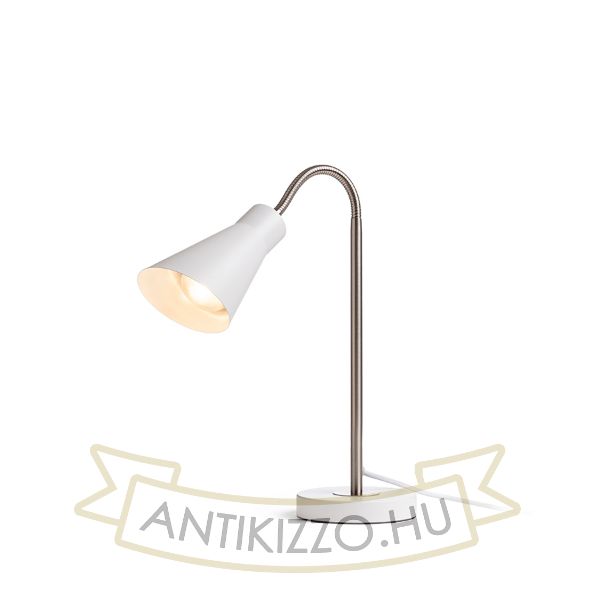 ANIKA asztali lámpa matt fehér matt nikkel 230V LED E27 15W
