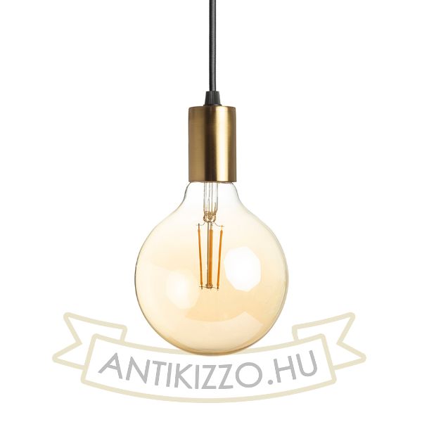 ARAQ függő lámpa  szálcsiszolt sárgaréz/fekete 230V LED E27 15W