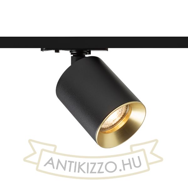DARIO egyfázisú áramkörös sínre fekete szálcsiszolt sárgaréz 230V LED GU10 9W