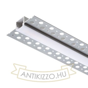 LED PROFILE B süllyesztett 1m  alumínium/tej akril 