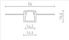 LED PROFILE B süllyesztett 1m  alumínium/tej akril 