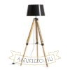 ALVIS/RIDICK állólámpa csillogó fekete arany fólia/bambusz/fekete 230V LED E27 15W