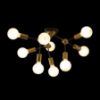 ARTEMIA 9 mennyezeti lámpa fekete szálcsiszolt sárgaréz 230V LED E27 9x15W