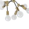 ARTEMIA 9 mennyezeti lámpa fekete szálcsiszolt sárgaréz 230V LED E27 9x15W