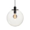 BOULDER 30 függő lámpa tiszta üveg/fekete 230V LED E27 15W